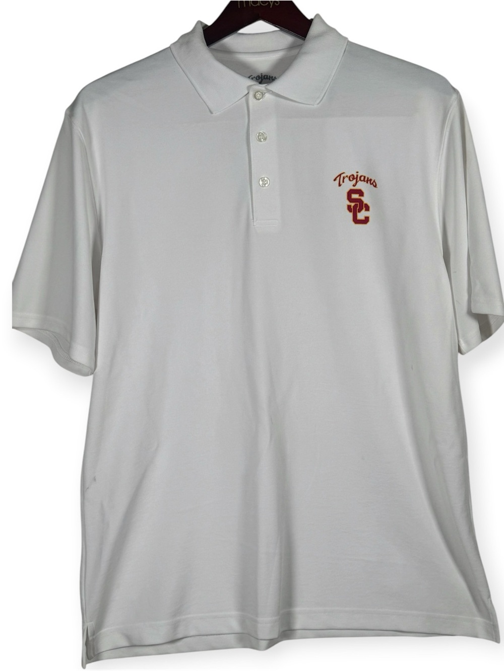USC Trojans Polo Shirt Men’s Large White NCAA Fan Apparel